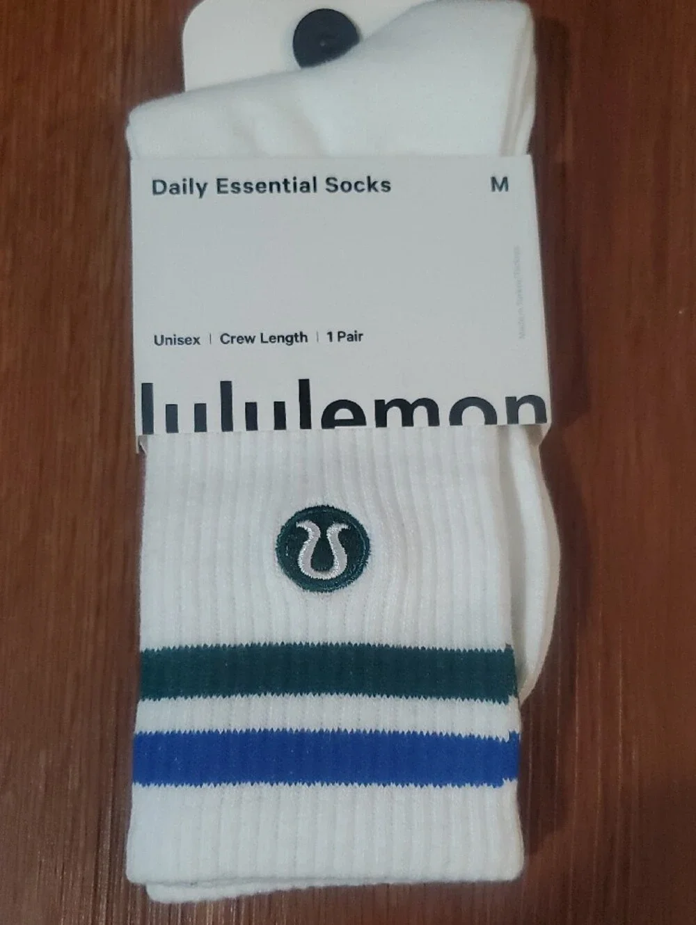 lululemon athletica Daily Essential Crew Socks - Black, White & Blue